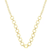 Kare Halkalar Altın Zincir Kolye - 1