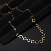 Kare Halkalar Altın Zincir Kolye - 4