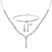 Starlight Baget Taşlı Beyaz Altın Set thumbnail 1