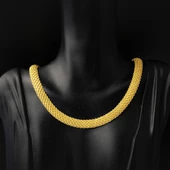 Hasır Örgü Zincir Altın Gerdanlık thumbnail 2