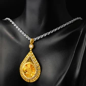 Damla Tuğra Kalpli Altın Kolye Ucu thumbnail 2