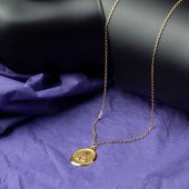A Harfi Oval Altın Kolye - 3