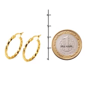 Burgu 2,2 cm. Çaplı 22 Ayar Halka Küpe - 5