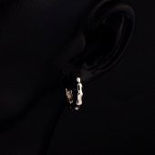 Kemik Beyaz Halka Altın Küpe thumbnail 2