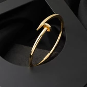 Çivi 14 Ayar Taşsız Altın Bilezik thumbnail 5