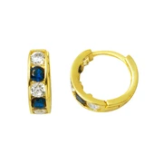 Lacivert Taşlı Altın Halka Bebek Küpesi thumbnail 1