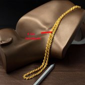 55 cm. Kalın Burmalı 14 Ayar Altın Zincir - 3