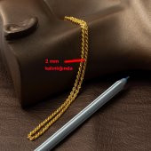 60 Cm. 14 Ayar Burmalı Halat Altın Zincir - 2