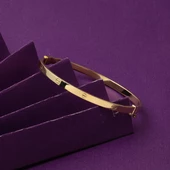 Taşsız 14 Ayar Altın Kelepçe Bilezik thumbnail 6