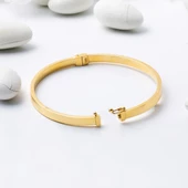 Taşsız 14 Ayar Altın Kelepçe Bilezik thumbnail 3