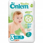 Önlem Bebek Bezi 3 Numara Yenidoğan 4-9 Kg Arası Deneme Boyu 9 Adet - 1