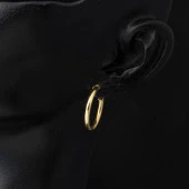 İtalyan 14 Ayar Altın Halka Küpe thumbnail 2