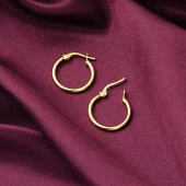 İtalyan 14 Ayar Altın Halka Küpe thumbnail 3