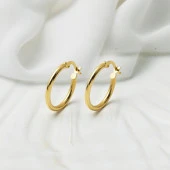 İtalyan 14 Ayar Altın Halka Küpe thumbnail 4