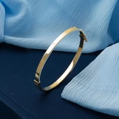 Vidalı Taşsız Kelepçe Altın Bilezik thumbnail 4