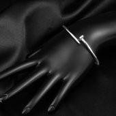 Çivi 14 Ayar Beyaz Altın Bilezik thumbnail 2