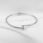 Çivi 14 Ayar Beyaz Altın Bilezik thumbnail 3