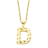 D Harfi 3 Boyutlu Altın Kolye - 1
