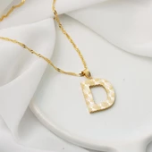 D Harfi 3 Boyutlu Altın Kolye - 3