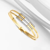 Taşlı Altın Üçlü Kaburga Bilezik thumbnail 4