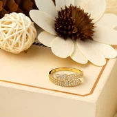 İnsta 14 Ayar Taşlı Altın Yüzük thumbnail 3