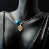 C Harfi Oval Altın Kolye - 2