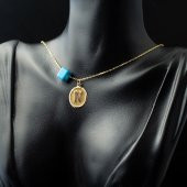 N Harfi Oval Altın Kolye thumbnail 2