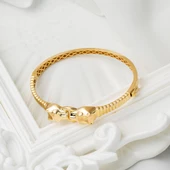 Leona Taşsız Kelepçe Altın Bilezik thumbnail 5