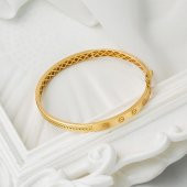 Vidalı Taşsız Altın Kelepçe Bilezik thumbnail 5