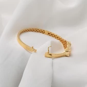 Leona Taşsız Kelepçe Altın Bilezik thumbnail 3