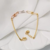 Kolye & Bileklik Ataç Zincir Altın Set - 6