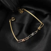 Kolye & Bileklik Ataç Zincir Altın Set - 5