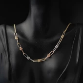 Kolye & Bileklik Ataç Zincir Altın Set - 2