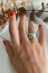 Plaka Üzeri Geniş Zincir Yüzük - 1