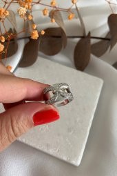 Plaka Üzeri Geniş Zincir Yüzük - 2