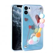 Apple iPhone 11 Kılıf Şeffaf Desenli Boncuk Tutacak Tasarımlı Kapak - 5