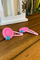 2li Şapka Figürlü  Çıtçıt Toka Pembe SBT680 - 1