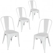 Tolix Kolsuz Metal Sandalye-Beyaz(4 Adet) - 1