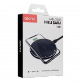 ASONIC AS-W120 HIZLI 10W MASA ÜSTÜ SİYAH KABLOSUZ ŞARJ CİHAZI - 5