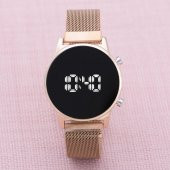 Rose Çelik Dijital Led Hasır Kordon Yeni Model Unisex Kol Saati ST-303874 - 4