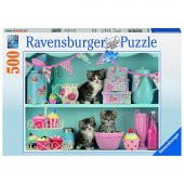 Ravensburger 500 Parçalı Yapboz Sevimli Kediler ve Kekler Puzzle - 1
