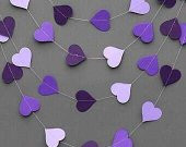 Mor Renk Kalp Kağıt Sarkıt Süs 4 Metre - 1