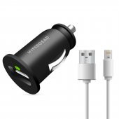 Hypergear 2.1A 2X Hızlı Araç Şarj Aleti Set İphone Uyumlu Lightning Kablo Siyah - 1