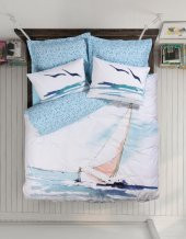 Cotton Box Maritime Nevresim Takımı Çift Kişilik Sail Mavi thumbnail 1