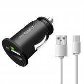 Hypergear 2.1A 2X Hızlı Araç Şarj Aleti Set Type-C Kablo Siyah - 1