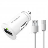 Hypergear 2.1A 2X Hızlı Araç Şarj Aleti Set Type-C Kablo Beyaz - 1
