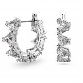 5632467 Swarovski Küpe Millenia:Ortyx Pierced Earrings Mini Hoop triangle Rhodium shiny White - 3