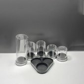 Cam Baharatlık Seti Döner Standlı Baharat Takımı 6 Parça Rena - 4