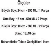 Cam Baharatlık Seti Döner Standlı Baharat Takımı 6 Parça Sorti - 4
