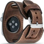 Bouletta Apple Watch Uyumlu Kahverengi Hakiki Deri Kordon 42-44 mm-Kutu Hasarlı - 2